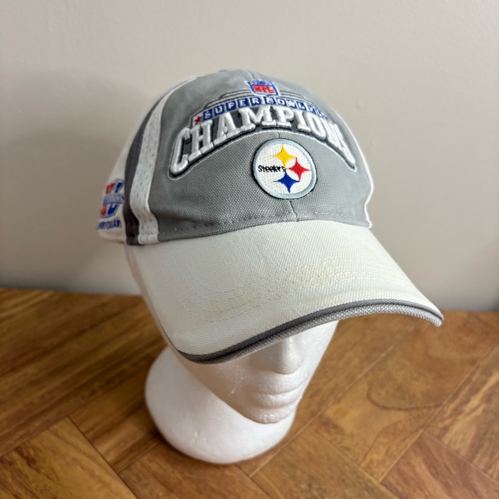 Reebok Gray White Champion Hat Steelers 2006 Super Bowl Superbowl football nfl - Picture 5 of 8